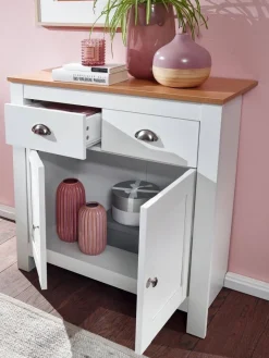 Sideboard weiß buche Nachbildung Alu B/H/T: ca. 79x81x34,5 cm
