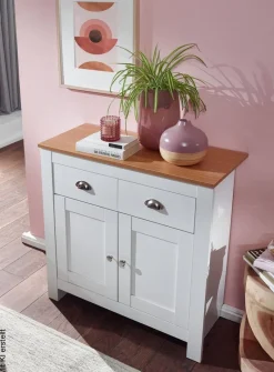 Sideboard weiß buche Nachbildung Alu B/H/T: ca. 79x81x34,5 cm