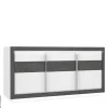 Sideboard weiß Hochglanz Beton dunkel Optik B/H/T: ca. 193x98x53 cm