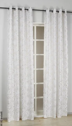 silver edition Ösenvorhang Glamour weiß B/L: ca. 135x245 cm