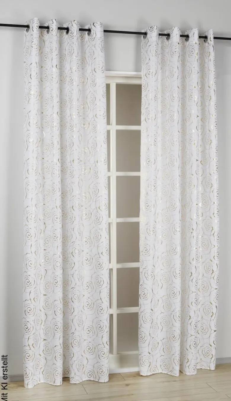 silver edition Ösenvorhang Glamour weiß B/L: ca. 135x245 cm