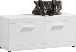 Sitzbank Atlanta weiß weiß Hochglanz B/H/T: ca. 90x40x35 cm