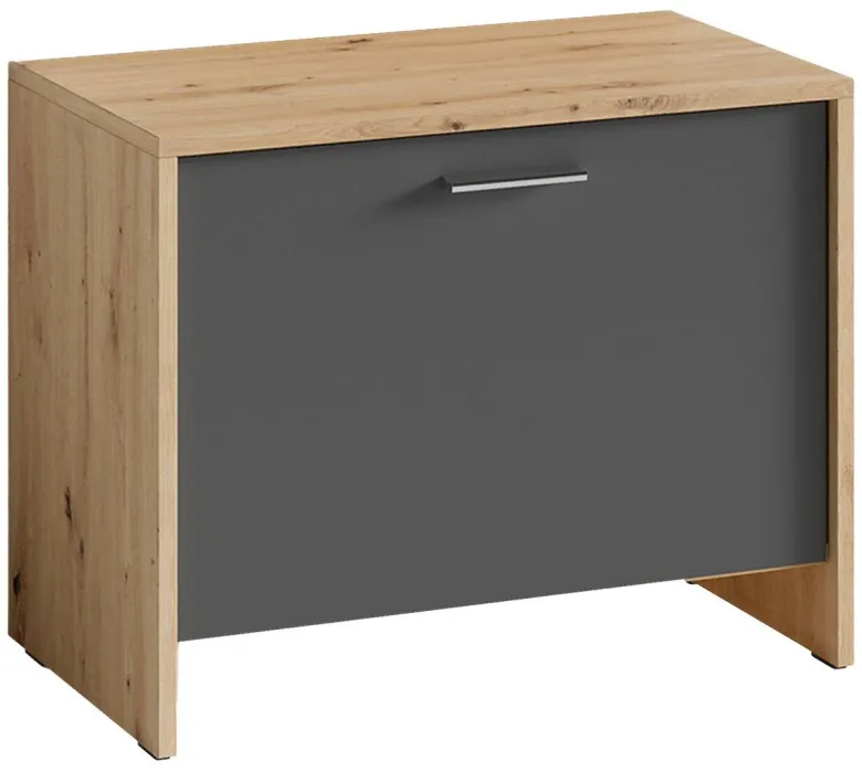 Sitzbank BEN Eiche Nachbildung anthrazit B/H/T: ca. 60x48x35 cm