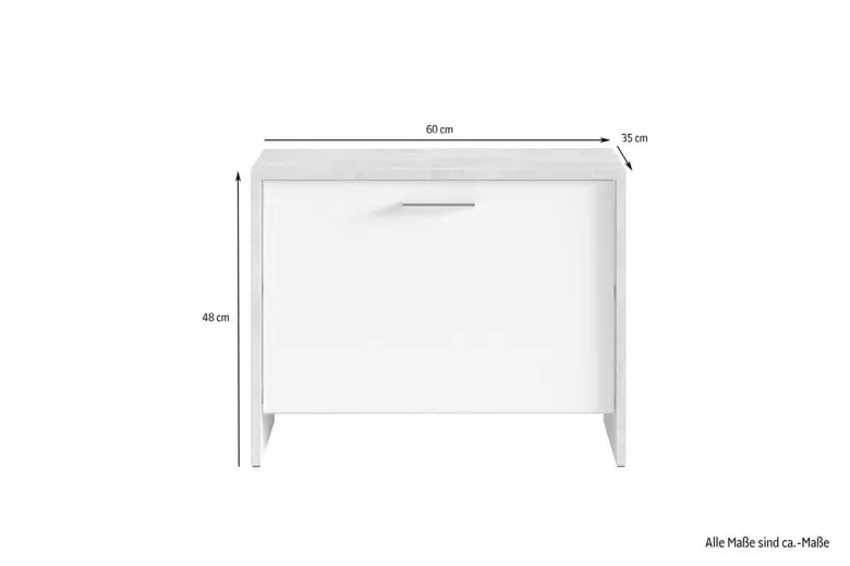 Sitzbank BEN Eiche Nachbildung anthrazit B/H/T: ca. 60x48x35 cm