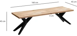 Sitzbank braun B/H/T: ca. 160x45x45 cm