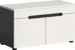 Sitzbank Canu basaltgrau Nachbildung weiß B/H/T: ca. 80x45x37 cm