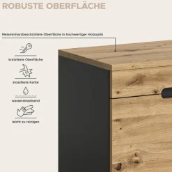 Sitzbank Canu basaltgrau Nachbildung Artisan Nachbildung B/H/T: ca. 80x45x37 cm