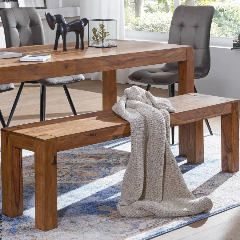 Sitzbank natur Echtholz B/H/T: ca. 180x45x35 cm