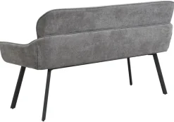 Sitzbank RICO schwarz grau Stoff Metall B/H/T: ca. 140x90x62 cm