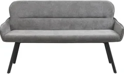 Sitzbank RICO schwarz grau Stoff Metall B/H/T: ca. 140x90x62 cm