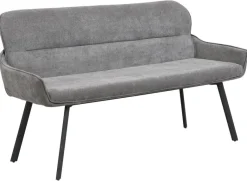 Sitzbank RICO schwarz grau Stoff Metall B/H/T: ca. 140x90x62 cm