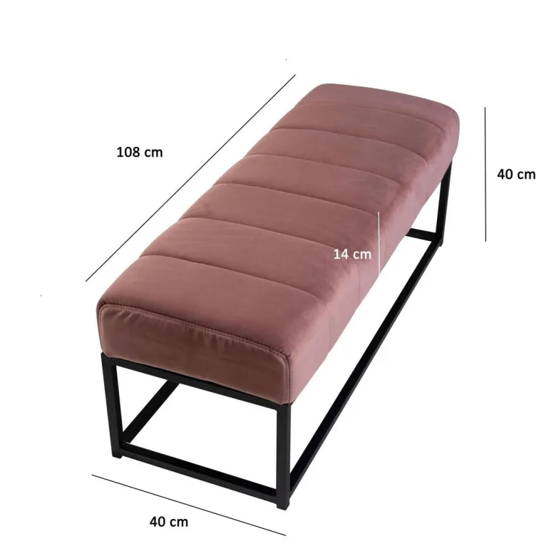 Sitzbank rosa Polyester B/H/T: ca. 108x40x40 cm