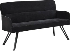 Sitzbank TINO schwarz Metall Microfaser B/H/T: ca. 140x94x67 cm