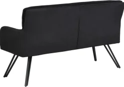 Sitzbank TINO schwarz Metall Microfaser B/H/T: ca. 140x94x67 cm