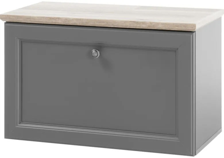 Sitzbank Toskana Timber Wood Nachbildung grau dunkel B/H/T: ca. 78x49x38 cm