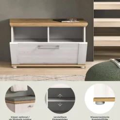 Sitzbank Verona Sibiu Lärche Nachbildung Eiche Artisan Nachbildung B/H/T: ca. 80x47x39 cm