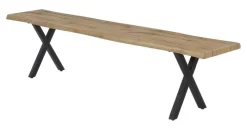 Sitzbank Wildeiche schwarz Metall B/H/T: ca. 180x49x40 cm