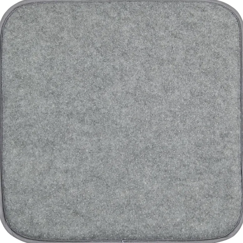 Sitzkissen silber Polyester B/H/L: ca. 38x2x38 cm