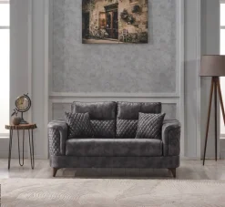 Sofa anthrazit Microfaser B/H/T: ca. 170x83x104 cm