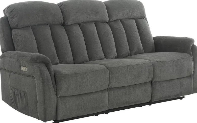 Sofa FM-3216-3P grau Microfaser B/H/T: ca. 200x100x95 cm