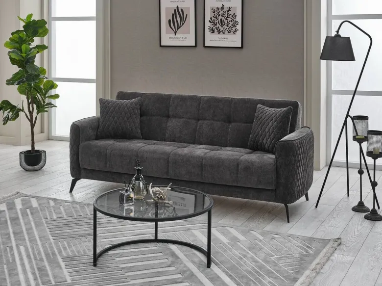 Sofa 3-2-1 Lendor grau Webstoff