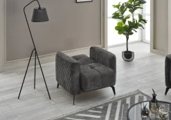 Sofa 3-2-1 Lendor grau Webstoff