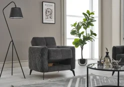 Sofa 3-2-1 Lendor grau Webstoff