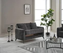 Sofa 3-2-1 Lendor grau Webstoff