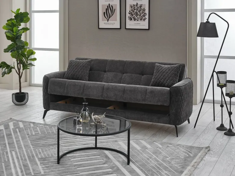 Sofa 3-2-1 Lendor grau Webstoff