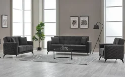 Sofa 3-2-1 Lendor grau Webstoff
