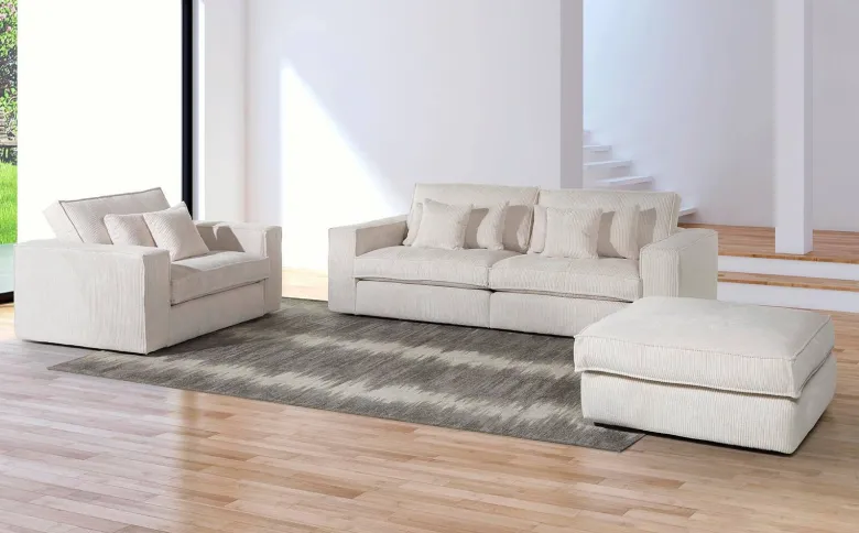 Sofa Marlon beige Microfaser B/H/T: ca. 248x90x110 cm