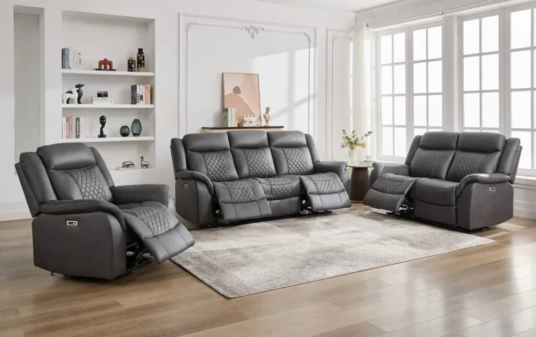 Sofa Pedro grau Microfaser B/H/T: ca. 220x108x94 cm