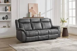 Sofa Pedro grau Microfaser B/H/T: ca. 220x108x94 cm
