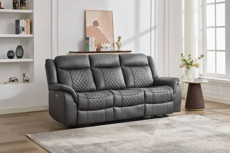 Sofa Pedro grau Microfaser B/H/T: ca. 220x108x94 cm
