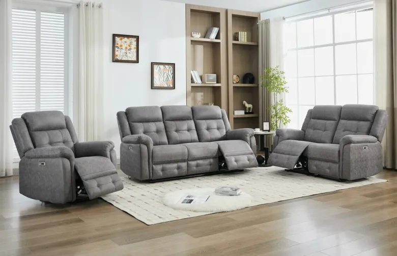 Sofa Philip grau Microfaser B/H/T: ca. 208x103x95 cm