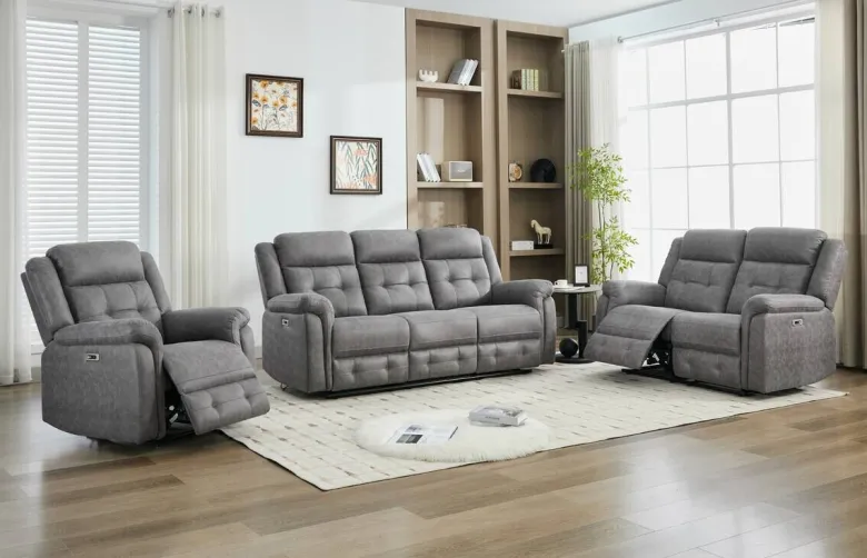 Sofa Philip grau Microfaser B/H/T: ca. 208x103x95 cm