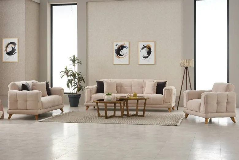 Sofa 3-2-1 Rixos beige Webstoff