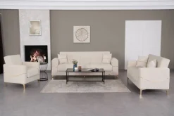 Sofa 3-2-1 Salda beige Microfaser