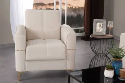 Sofa 3-2-1 Salda beige Microfaser