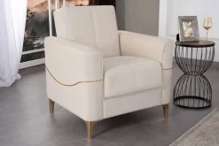 Sofa 3-2-1 Salda beige Microfaser