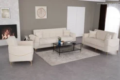 Sofa 3-2-1 Salda beige Microfaser