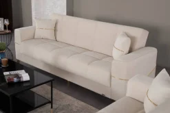 Sofa 3-2-1 Salda beige Microfaser
