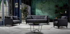 Sofa 3-2-1 San Marino anthrazit Microfaser