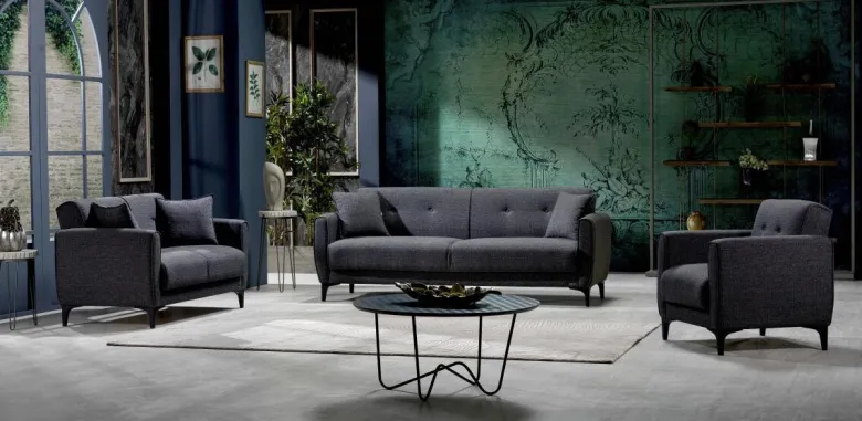 Sofa 3-2-1 San Marino anthrazit Microfaser