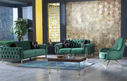 Sofa 3-2-1 Tokio grün Microfaser
