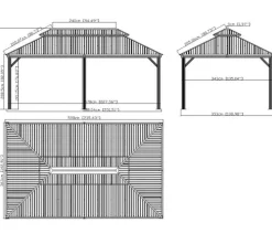 Sojag Pavillon Messina anthrazit Aluminium B/H/L: ca. 363x307x598 cm