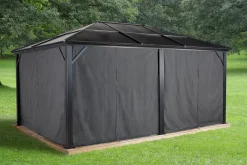 Sojag Pavillon-Vorhang-Set Meridien grau Polyester