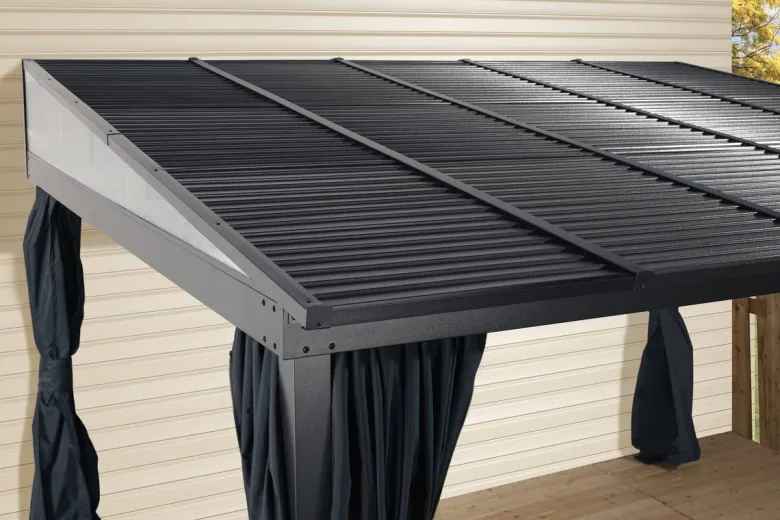 Sojag Terrassenüberdachung St. Barth anthrazit Aluminium B/H/T: ca. 364x240x296 cm