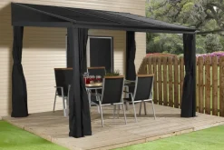 Sojag Terrassenüberdachung St. Barth anthrazit Aluminium B/H/T: ca. 364x240x296 cm
