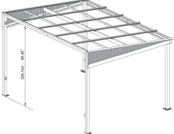 Sojag Terrassenüberdachung St. Barth anthrazit Aluminium B/H/T: ca. 364x240x296 cm